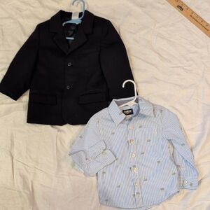 New Gymboree 2T-3T Navy Blazer & Oshkosh Striped Shirt